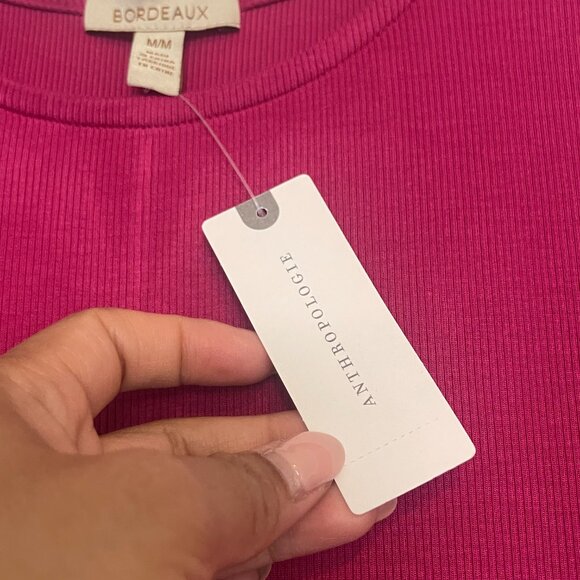 Anthropologie bright pink Long Sleeve Dress NWT - Picture 3 of 7